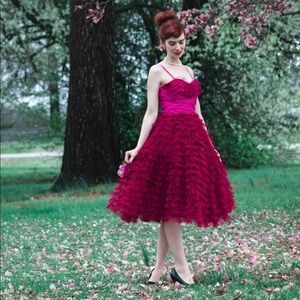 Cupcake Swing Dress in Fuchsia NWT 12sz - Frenchy’s From Grease Prom Dress